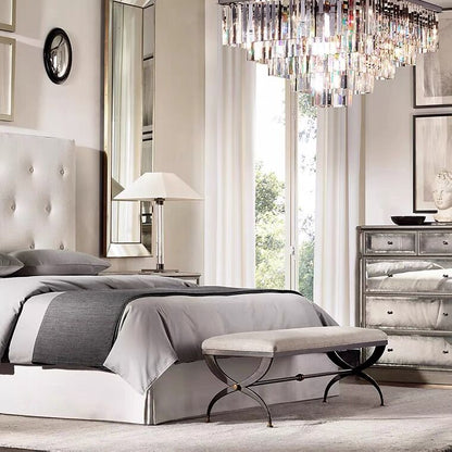 Extra Large Square Multi-layers Crystal Chandelier Modern Light