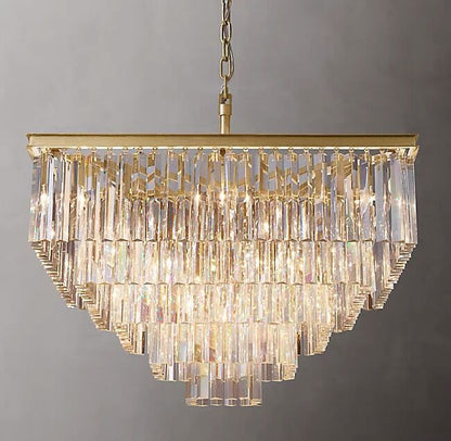 Extra Large Square Multi-layers Crystal Chandelier Modern Light