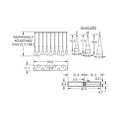 Denno LED Linear Chandelier
