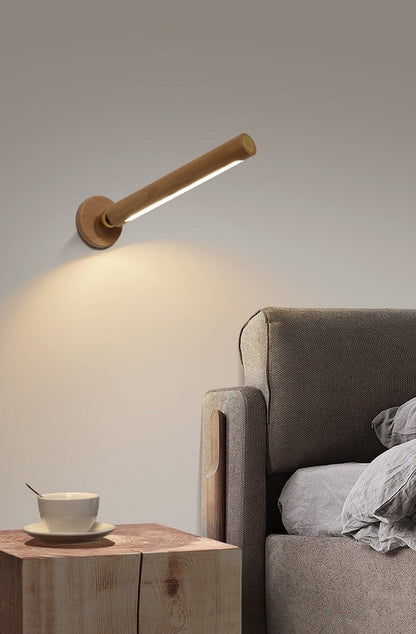 Deniselamp® Minimalistic Wooden Wall Lamp in Nordic Style for Living Room, Bedroom image | luxury lighting | wooden wall lamps