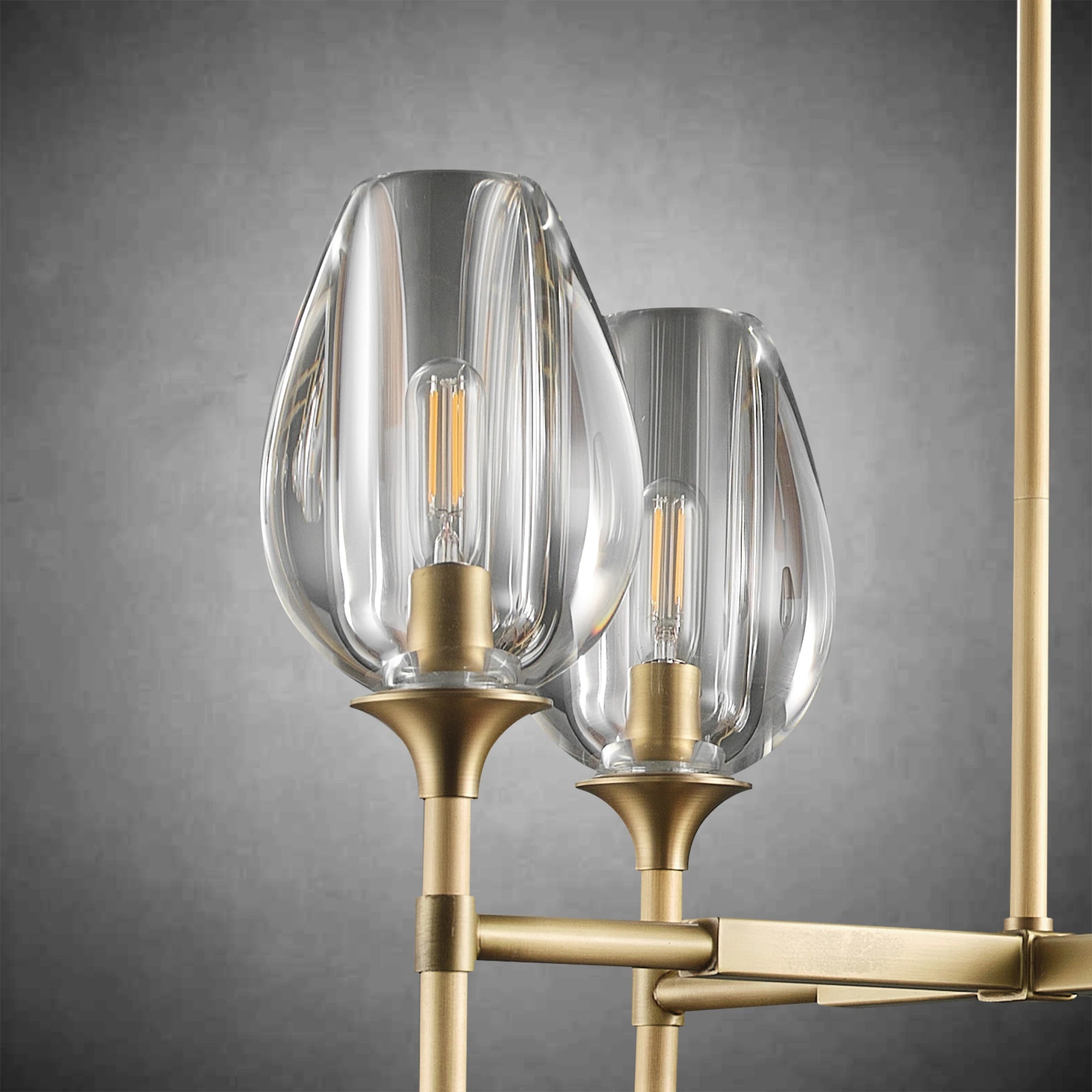Modern Tulip Linear Chandelier for Dining Room and Bedroom