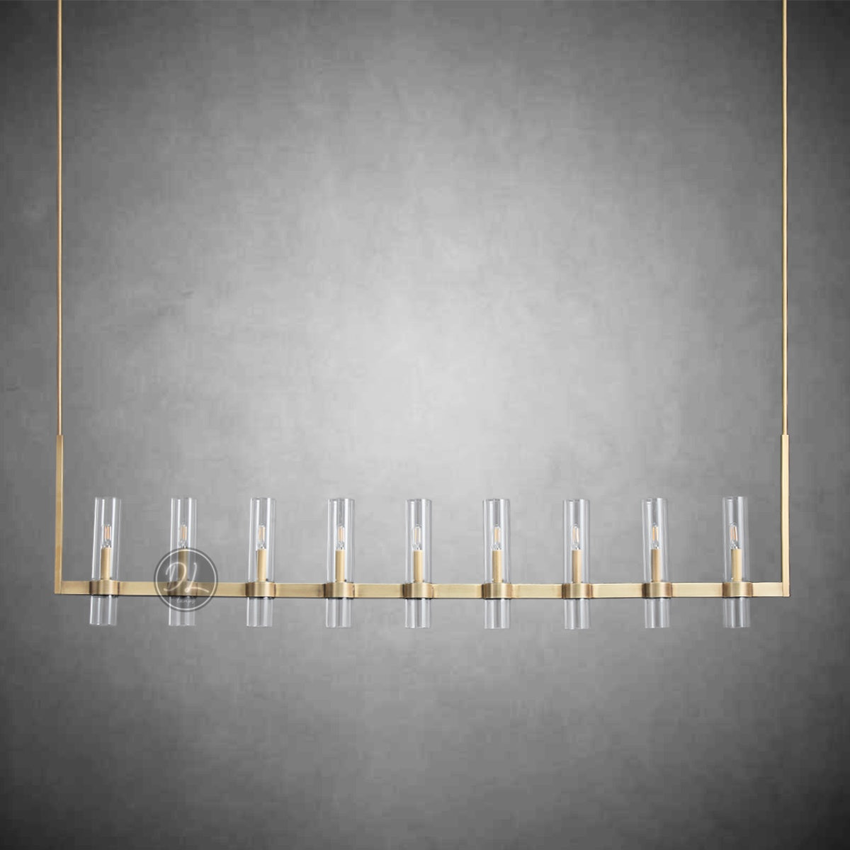 Crystalline Glass Shaded Modern Linear Chandelier 59''/ 71"