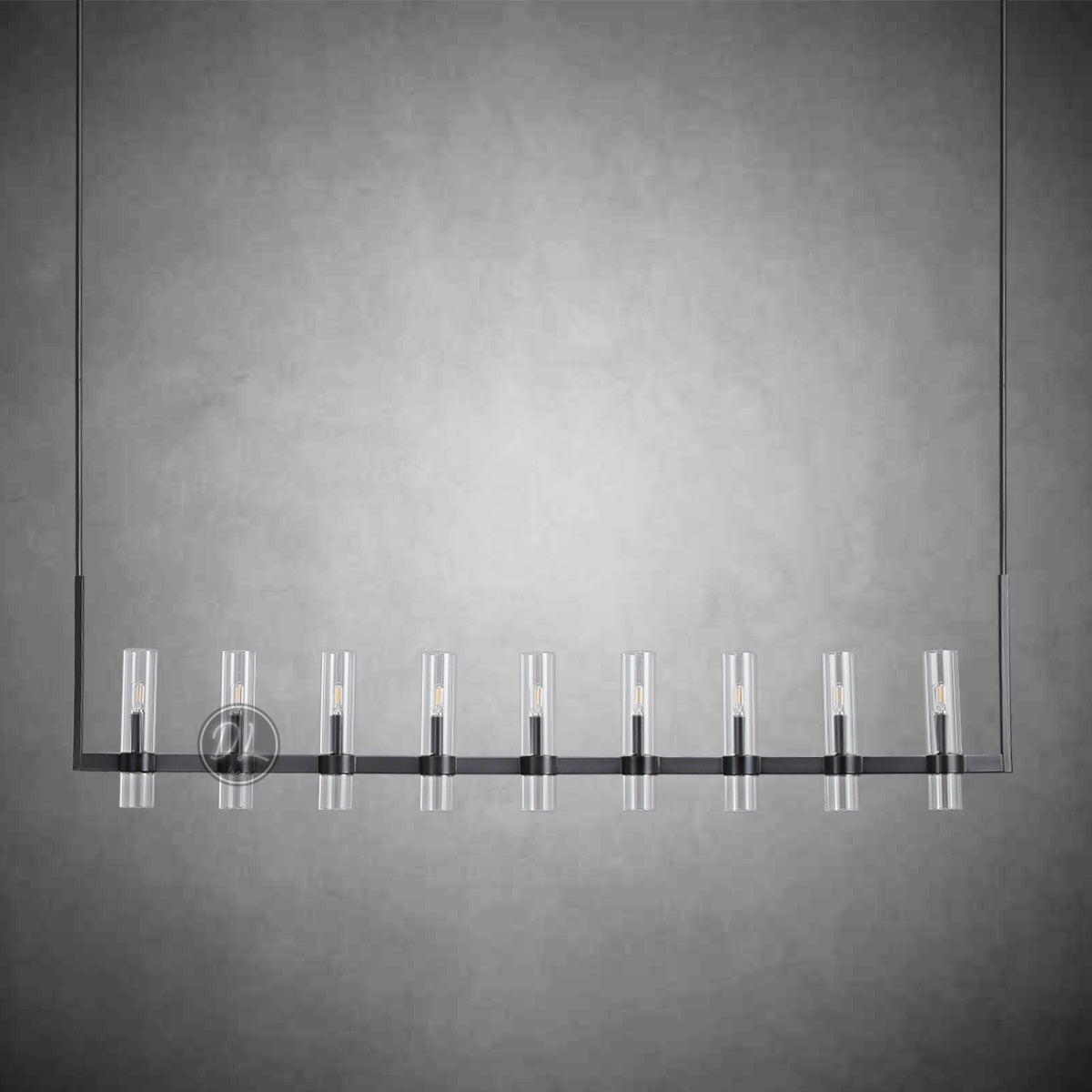 Crystalline Glass Shaded Modern Linear Chandelier 59''/ 71"