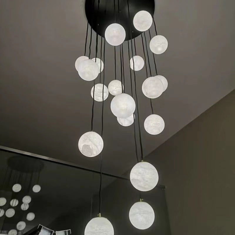 Alabaster Global Wavy Chandelier For Staircase