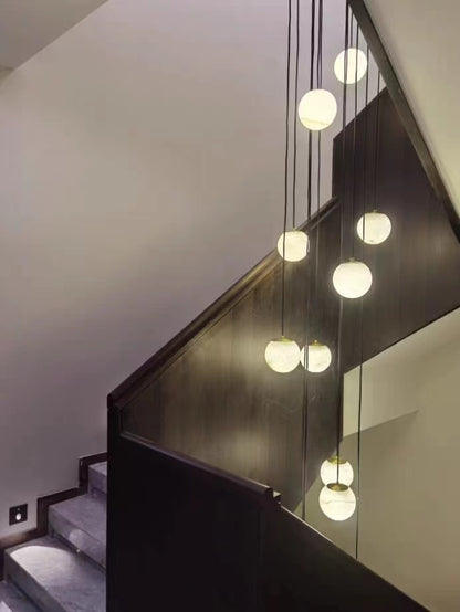 Alabaster Global Wavy Chandelier For Staircase