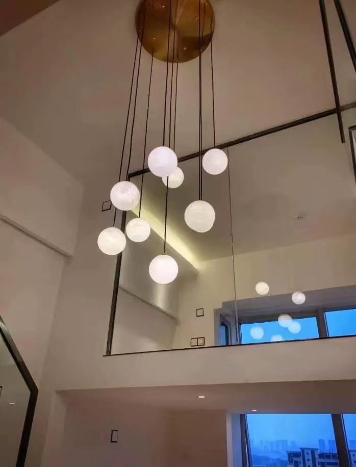 Alabaster Global Wavy Chandelier For Staircase