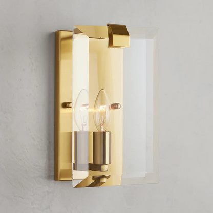Amaya Designer Glass Crystal and Metal Wall Sconce Light