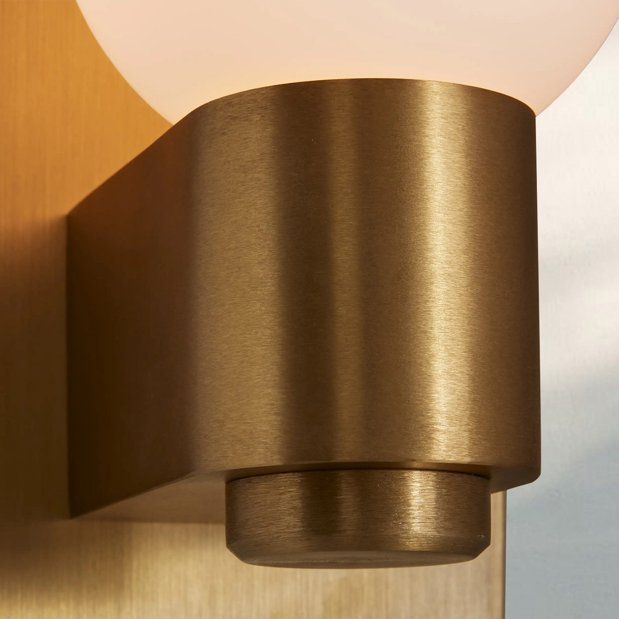 Casen Modern Satin Brass LED Wall Sconce with Blown Glass