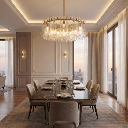 Denise Lattice Round Glass Chandelier
