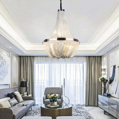 Denise Glenn Luxury Aluminum Chain Tassel Chandelier