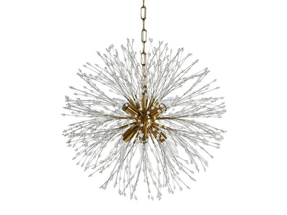 Elegant Dandelion Crystal Round Chandelier in Brass and Silver Finishes