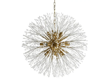 Elegant Dandelion Crystal Round Chandelier in Brass and Silver Finishes