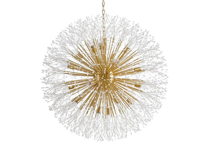 Elegant Dandelion Crystal Round Chandelier in Brass and Silver Finishes