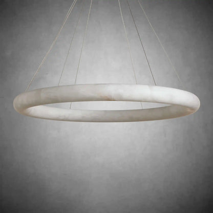 Halima Halo Spanish Alabaster LED Chandelier Luxury Brass Lighting