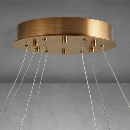 Halima Halo Spanish Alabaster LED Chandelier Luxury Brass Lighting
