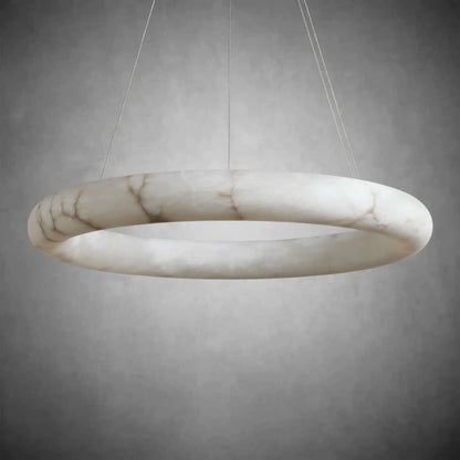 Halima Halo Spanish Alabaster LED Chandelier Luxury Brass Lighting