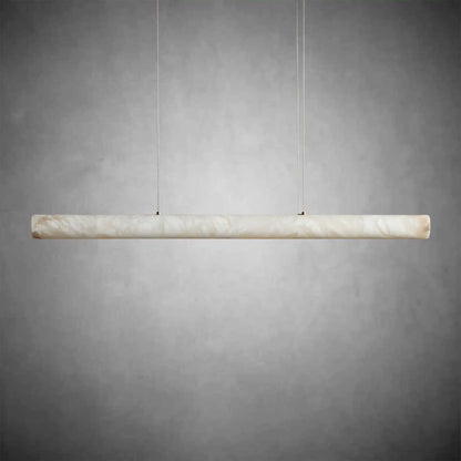 Halima Modern Linear Alabaster LED Chandelier with Brass Accents