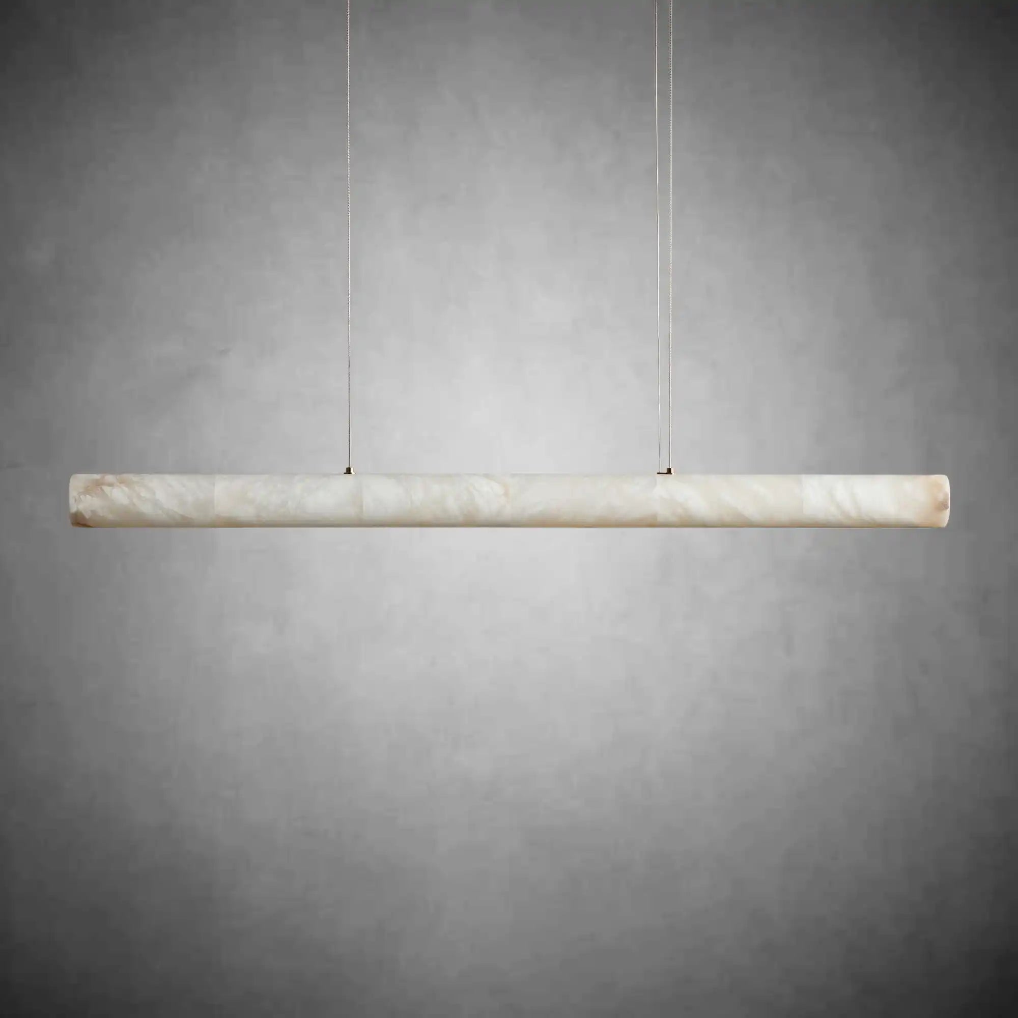 Halima Modern Linear Alabaster LED Chandelier with Brass Accents