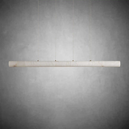 Halima Modern Linear Alabaster LED Chandelier with Brass Accents