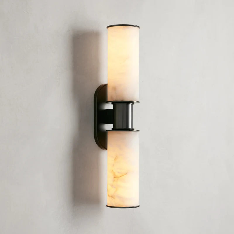Harlin Modern Alabaster 2-Light Wall Sconce with Arched Details