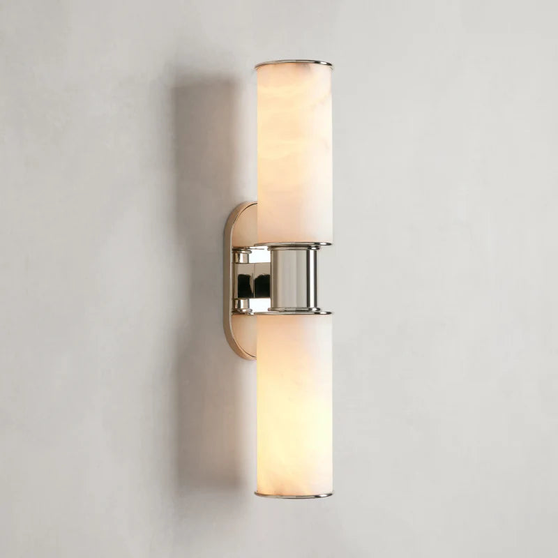 Harlin Modern Alabaster 2-Light Wall Sconce with Arched Details