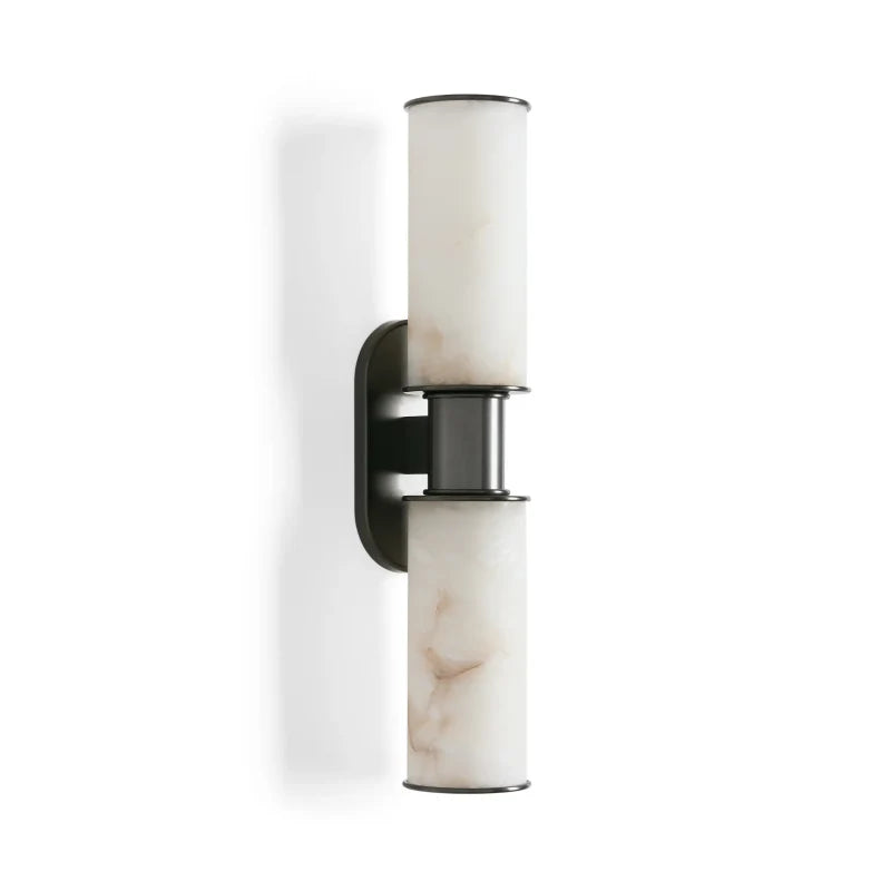 Harlin Modern Alabaster 2-Light Wall Sconce with Arched Details