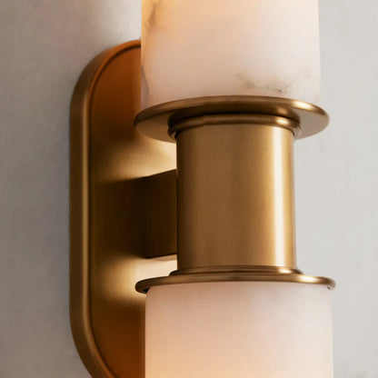 Harlin Modern Alabaster 2-Light Wall Sconce with Arched Details