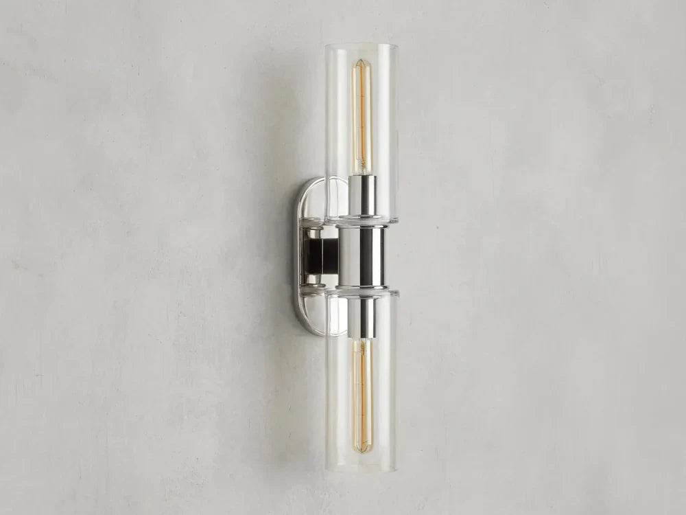 Harlin Modern 2-Light Wall Sconce with Clear Glass Cloche