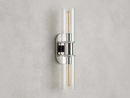 Harlin Modern 2-Light Wall Sconce with Clear Glass Cloche