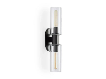 Harlin Modern 2-Light Wall Sconce with Clear Glass Cloche