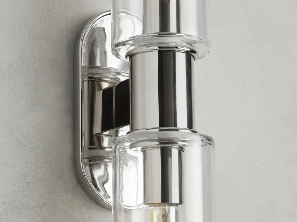 Harlin Modern 2-Light Wall Sconce with Clear Glass Cloche