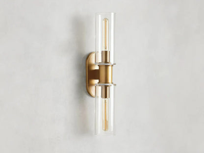 Harlin Modern 2-Light Wall Sconce with Clear Glass Cloche
