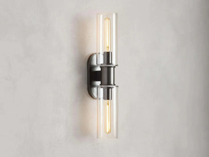 Harlin Modern 2-Light Wall Sconce with Clear Glass Cloche