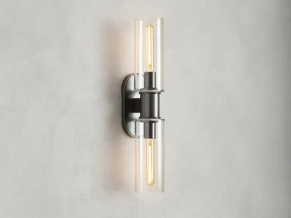 Harlin Modern 2-Light Wall Sconce with Clear Glass Cloche