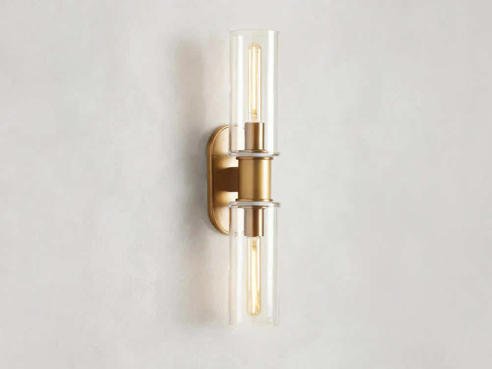 Harlin Modern 2-Light Wall Sconce with Clear Glass Cloche