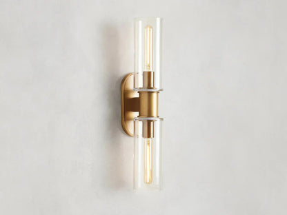 Harlin Modern 2-Light Wall Sconce with Clear Glass Cloche