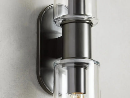 Harlin Modern 2-Light Wall Sconce with Clear Glass Cloche