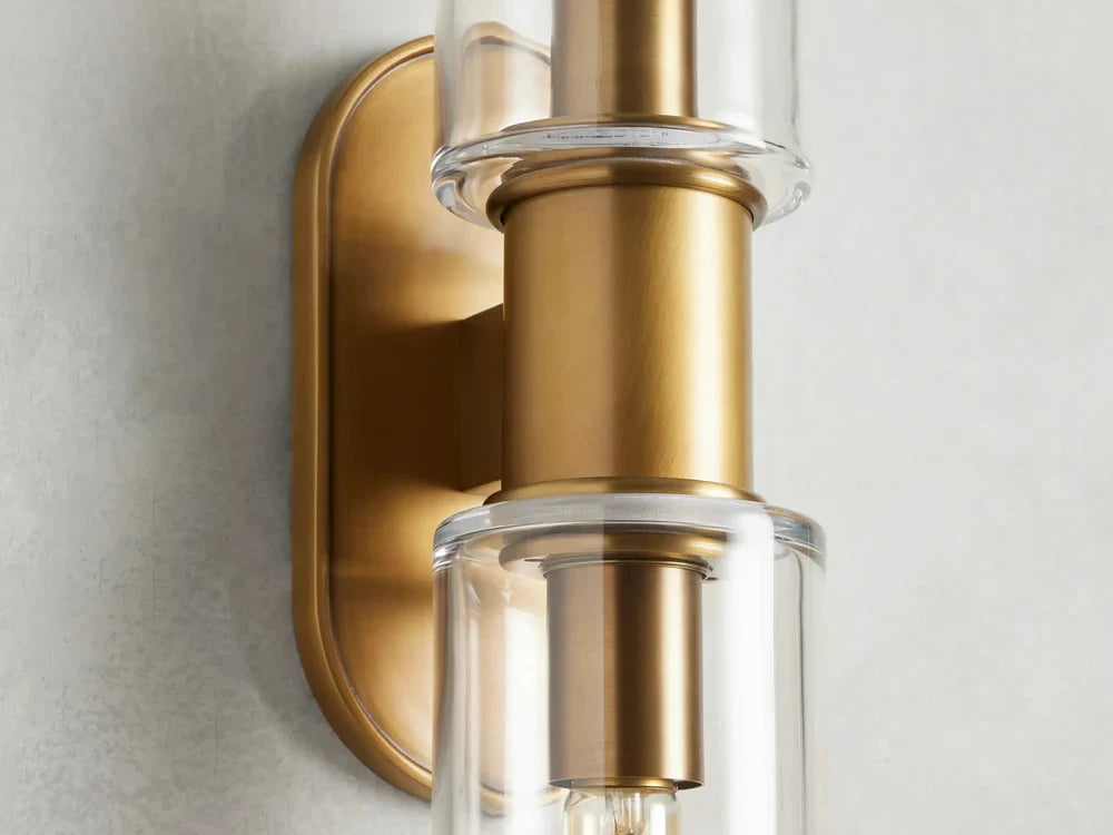 Harlin Modern 2-Light Wall Sconce with Clear Glass Cloche