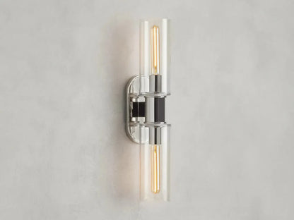 Harlin Modern 2-Light Wall Sconce with Clear Glass Cloche