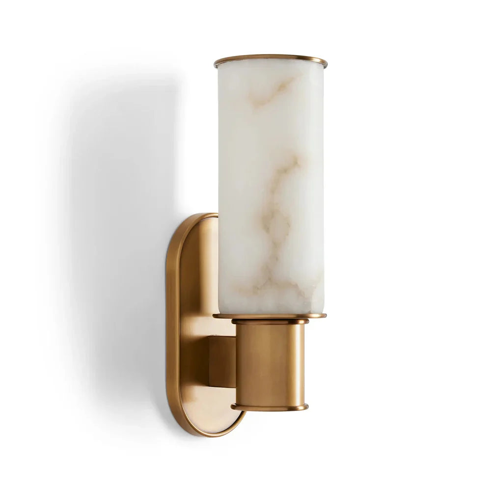 Harlin Modern Alabaster Stone Wall Sconce with Premium Metal Finishes