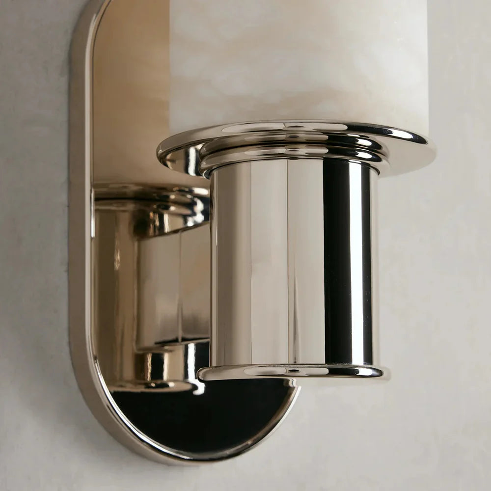 Harlin Modern Alabaster Stone Wall Sconce with Premium Metal Finishes