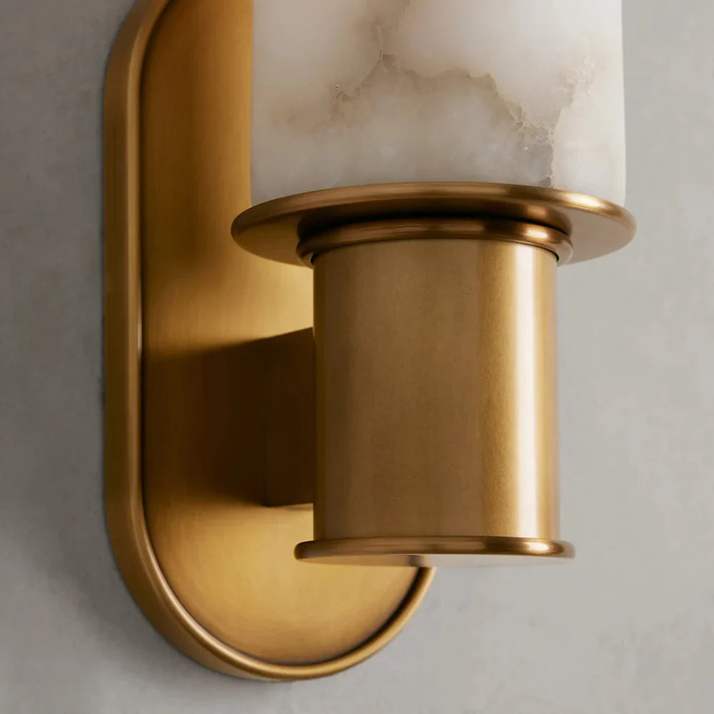 Harlin Modern Alabaster Stone Wall Sconce with Premium Metal Finishes