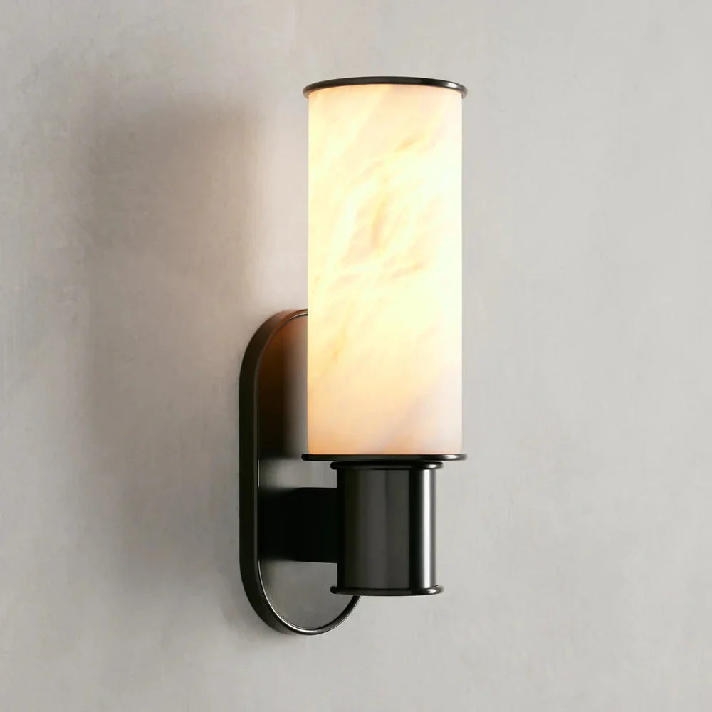 Harlin Modern Alabaster Stone Wall Sconce with Premium Metal Finishes