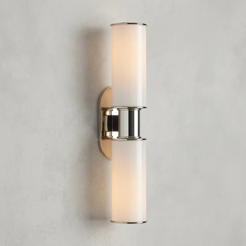 Harlin Modern Milk Glass 2-Light Wall Sconce with Dimmable Bulbs