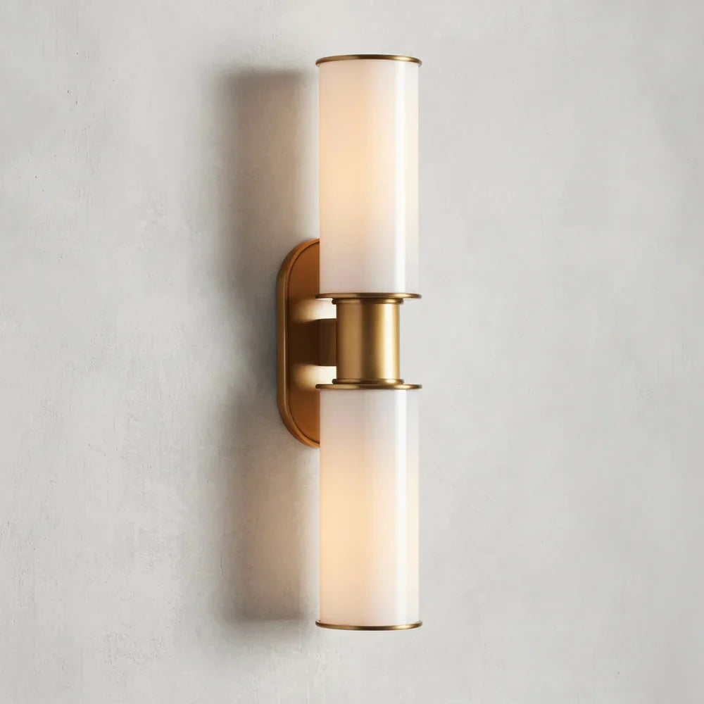 Harlin Modern Milk Glass 2-Light Wall Sconce with Dimmable Bulbs