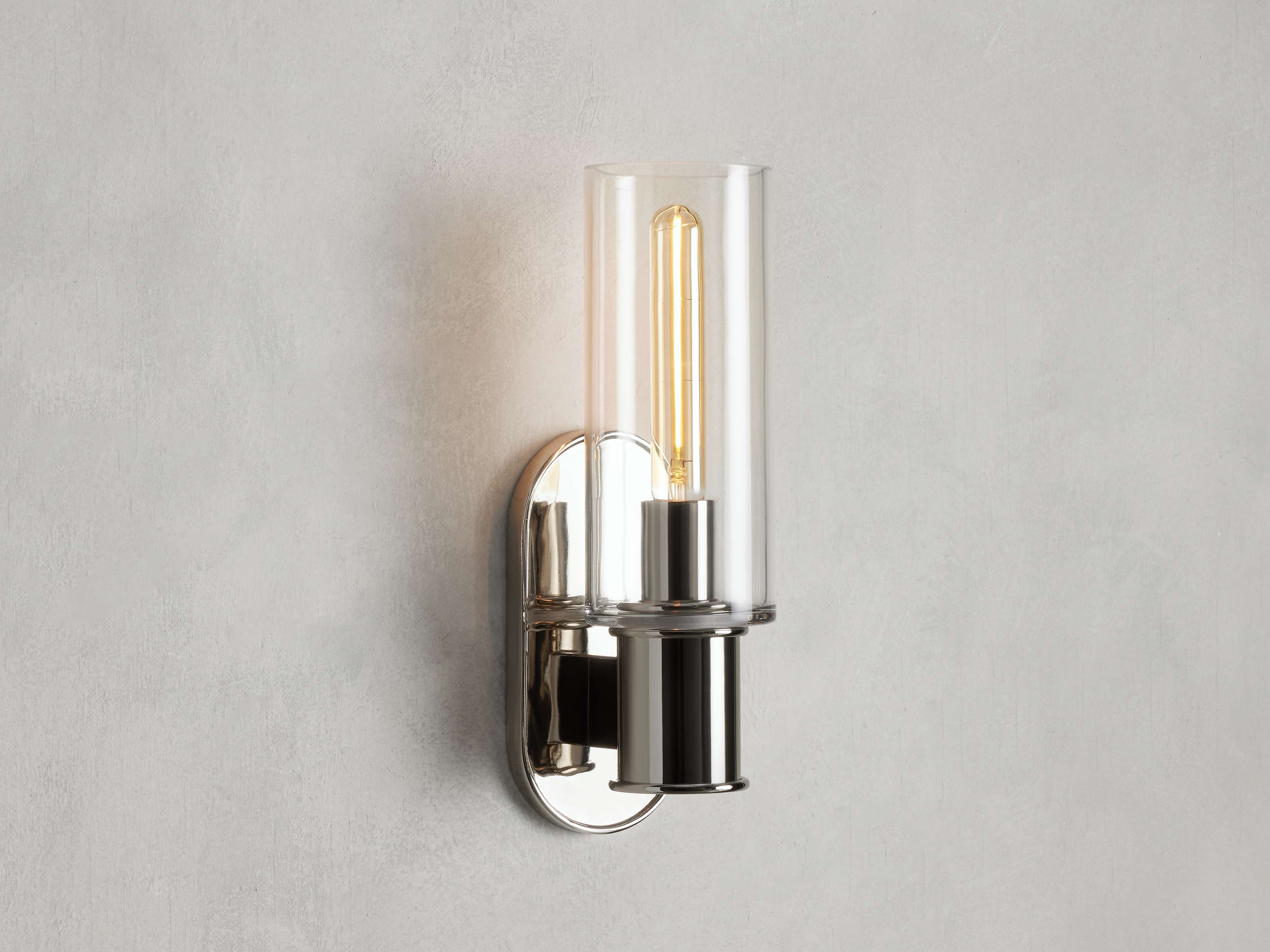 Harlin Modern Clear Glass Cylinder Wall Sconce Lighting