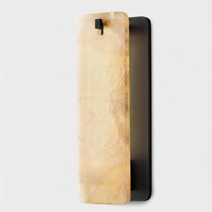Belamette Alabaster Stone Wall Sconce Light with Metal Accents