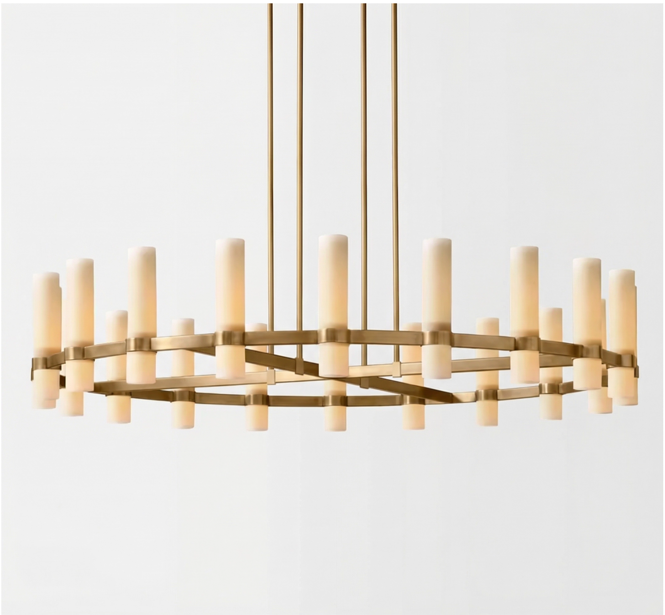 Crystalline Milk Round Chandelier For Art Blown Glass 36"/48/60"/72"