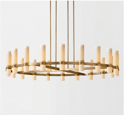 Crystalline Milk Round Chandelier For Art Blown Glass 36"/48/60"/72"