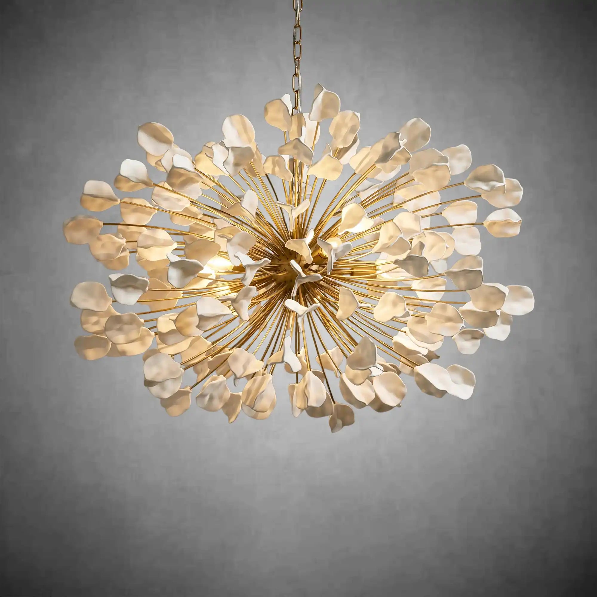 Lunaria Handcrafted Ceramic Petal Chandelier with 160 Petals